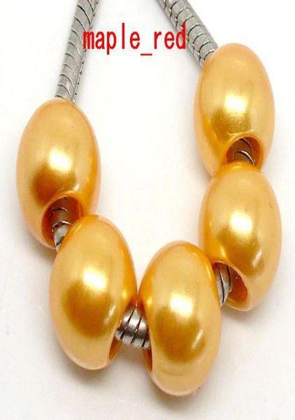 

100pcs lot orange pimitation pearl charms for jewelry making loose european big hole acrylic beads fit european bracelet low pric7962599, Black