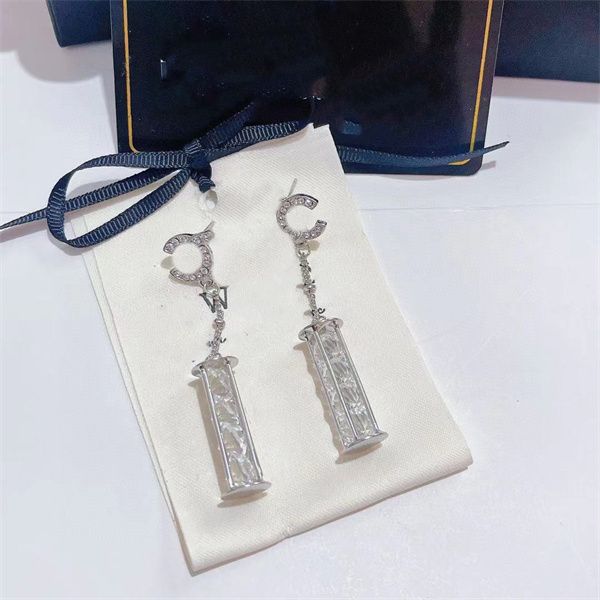

designer earrings ccity luxury stud women jewelry gold simple drop earring woman hoop ohrringe with box 3243, Golden;silver