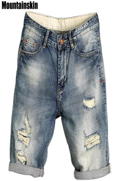 

men039s jeans 2022 summer jogger ripped denim shorts hole streetwear male thin fashion brand sa1699444610, Blue