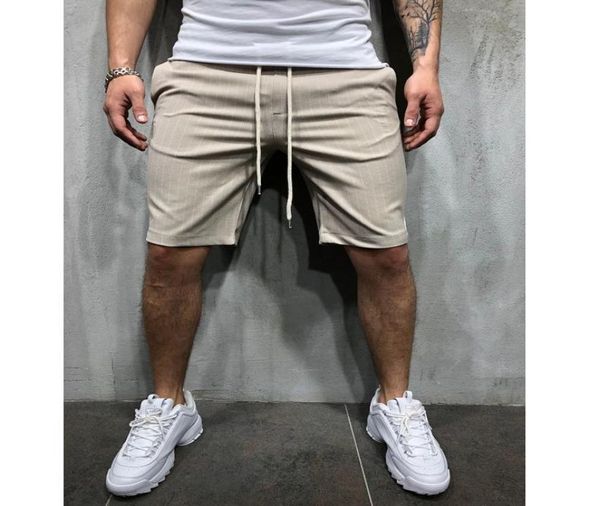 

men casual shorts joggers striped patchwork pocket drawstring short pants slim fit solid black short mens shorts4454336, White;black