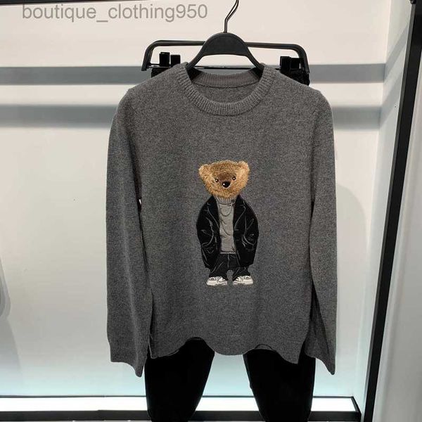 

designer sweater mens and womens round neck dark grey embroidery heavy duty knitwear men sweater fashion knitwear top, White;black