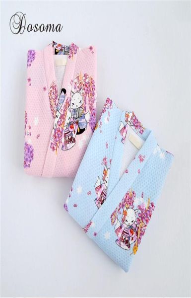 

japanese yukata pajamas sets kimono suits winter warm thickening cotton robes pyjamas print bathrobe home leisure wear nightgown4631131, Red