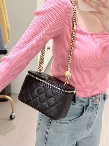 

10a super original quality women chain caviar real leather shoulder bag luxurys designers bag crossbody cosmetic bags classics 16cm hangbag