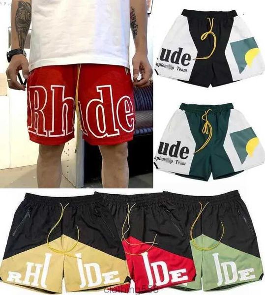 

designer shorts rhude shorts summer fashion beach pants men street wear red blue black purple pants mens short size s-xl, White;black