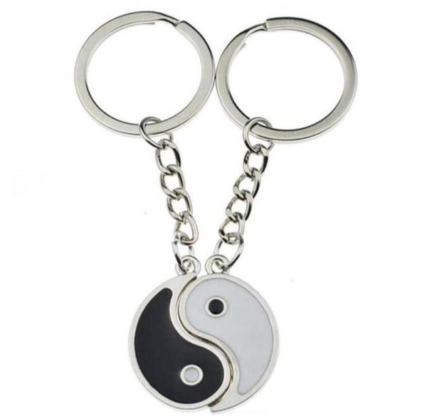 

vintage silver couple china enamel yin yang keychain key ring key chain souvenirs valentine039s gift for keys car jewelry new359187673, Slivery;golden