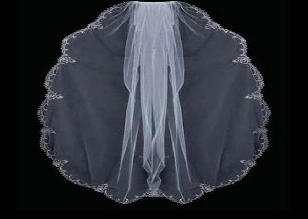 

silver embroidery edge beads drop pearls rhinestones wedding veil 0449985736