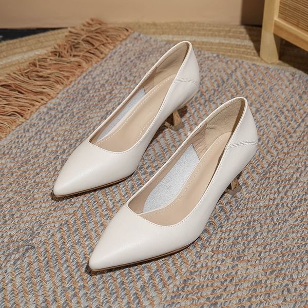 

dress shoes 2023 fine leather pumps black low heel vocational don't grind foot cause 2758 230809