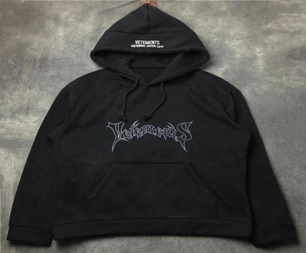 

wholevetements oversized hoodies men and women hoody sweatshirt18133582, Black
