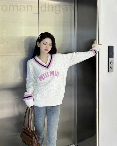 

women's knits & tees designer early autumn new girl style three-dimensional towel embroidery letters contrast fried dough twists button, White