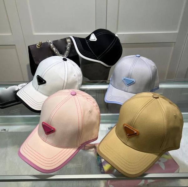 

women's baseball cap sports style designer hat vacation travel candy color triangle letter adjustable size casquette, Blue;gray