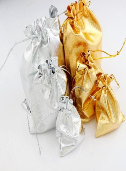 

gauze satin jewelry bags jewelry 100pcslot silvergold plated christmas gift pouches bag 7x9cm 9x12cm 13x18cm8805189, Pink;blue
