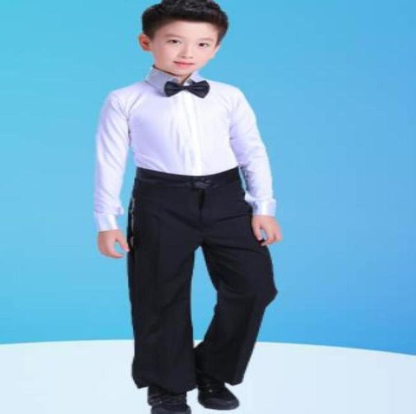

back stage dance wear boys latin dance performance clothes children standard grading test competition suit1074649, Black;red