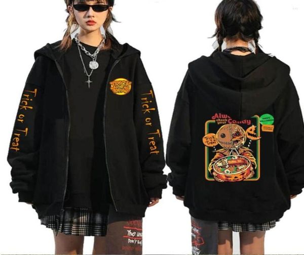 

men039s hoodies 2022 fashion trick r treat sam pumpkin halloween sweatshirts men hoodie long sleeve hip hop zipper9602848, Black