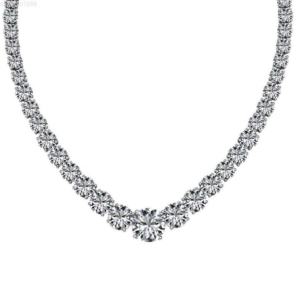 

925 sterling silver white gold plated gemstone tennis necklace for women