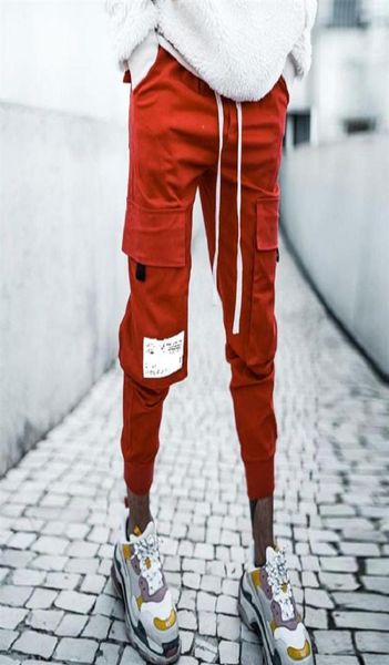 

new casual joggers pants solid color men cotton elastic long trousers multipocket military cargo pants leggings265p5371017, Black
