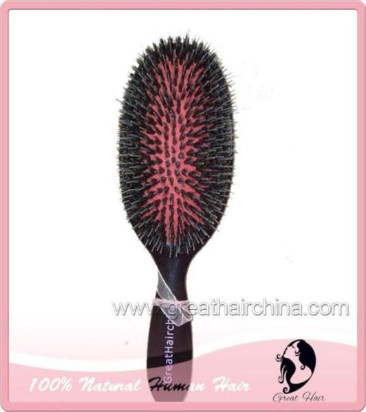 

fashion professional boar bristle hair brushcomb 1pc16981303525427, Silver