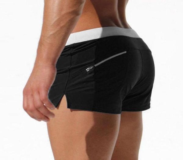 

swimwear men swimming shorts zipper design masculina man swimming trunks bathing beach shorts male swimsuits good7866465, White;black