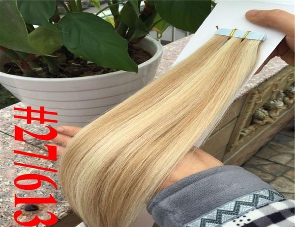 

10a indian remy human hair body wave14quot26quot pu tape on hair extensions 1603903924039039 tape ha5671064, Black
