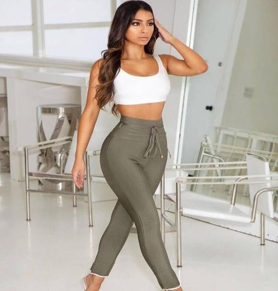 

black grey pink rayon bandage pant fashion celebrity pant lj2011305733887, Black;white