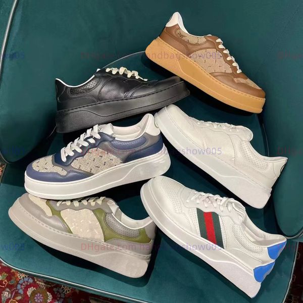 

designe man women casual shoes screener sneakers luxury interlocking g embroidered bi-color platform sole chunky b calf leather platform run