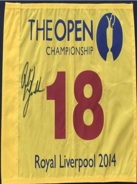 

phil mickelson 2014 british open auto collection signed signatured autographed open masters glof pin printed flag9319313