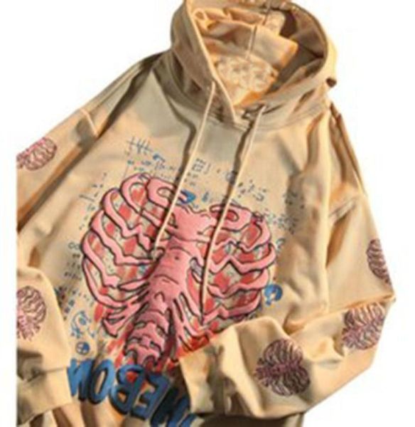 

designer streetwear khaki skull print oversized mens hoodies luxury teen s sweatshirts plus size mxl6773879, Black