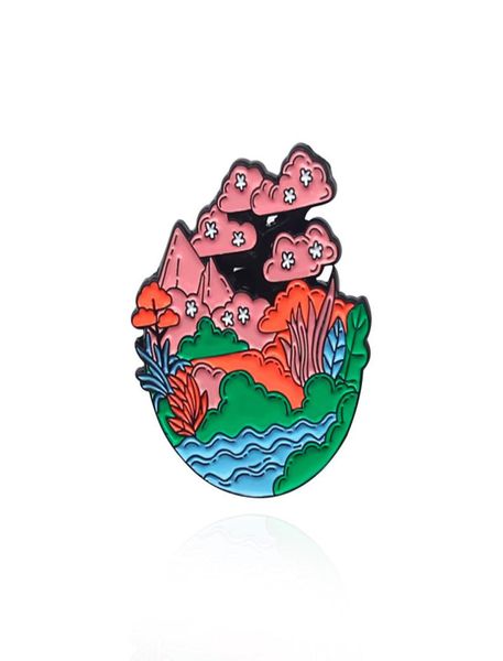 

cartoon natural scenery brooch spring blossoms enamel pin whole creative metal badges jewelry small women accessories7957213, Gray