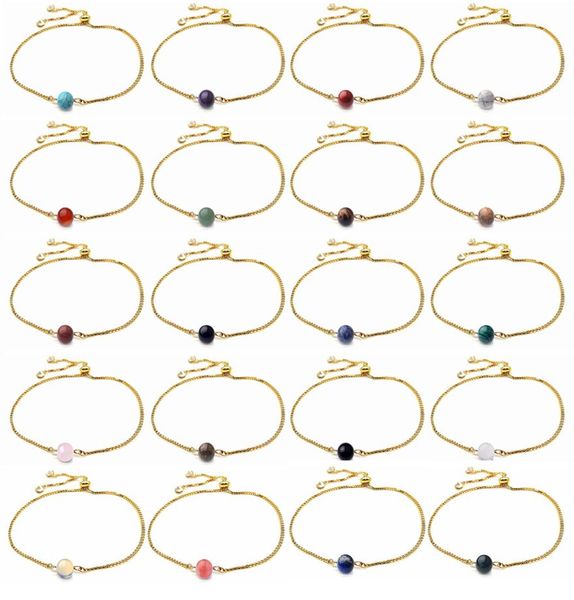 

adjustable healing crystal cuff chain bracelet wristbands 8mm stone beads chakra gemstone bangle anklet jewelry for men women teen1923704, Black