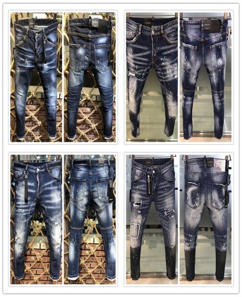 

men039s designer jeans biker jeans pour hommes fashion stitching badge motorcycle skinny pants mens 21ss clothes5882425, Blue