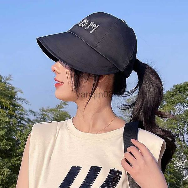 

wide brim hats bucket hats big head circumference peaked cap women's summer face-looking small sun hat foldable baseball cap outdoor ac, Blue;gray