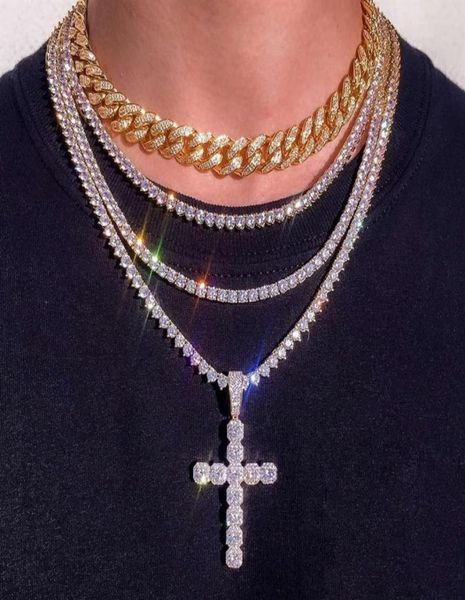 

krkc custom cz tennis jewelry choker set men women rhodium gold plated sier pave cubic zirconia diamond tennis chains necklace272b7509596, Silver