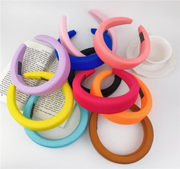 

retro girl bezel headbands silk padded headband for women solid thick hair hoop hairband cotton blends head bands3599901, Silver