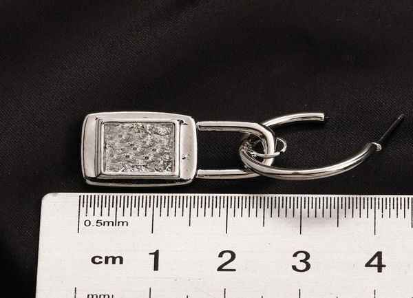 

18k gold plated 925 silver luxury brand designers letters stud lock stainless steel geometric famous women crystal rhinestone earr7405480, Golden;silver