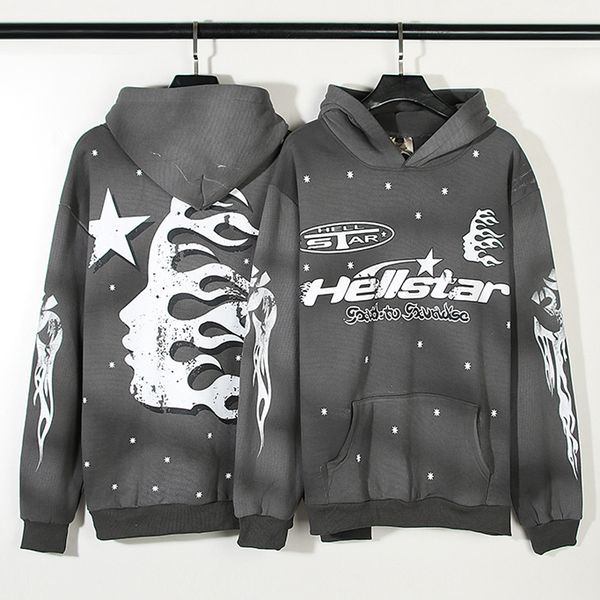

men's hoodies sweatshirts hellstar hoodie high street retro do old hellstar print men women couple hoodies sweatshirt 230809, Black