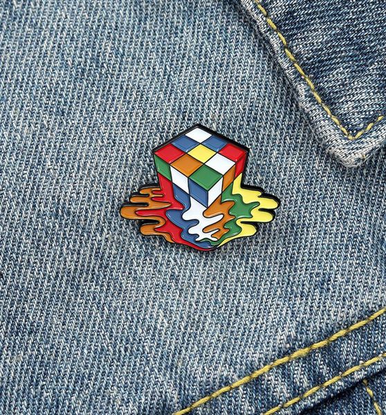 

melty cube enamel pin custom colorful toy brooch bag clothes lapel pins badge cartoon jewelry gift for kids friends6750257, Gray