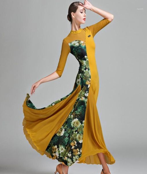 

stage wear ballroom dress woman waltz dresses dance clothes costumes spanish flamenco trot13201140, Black;red