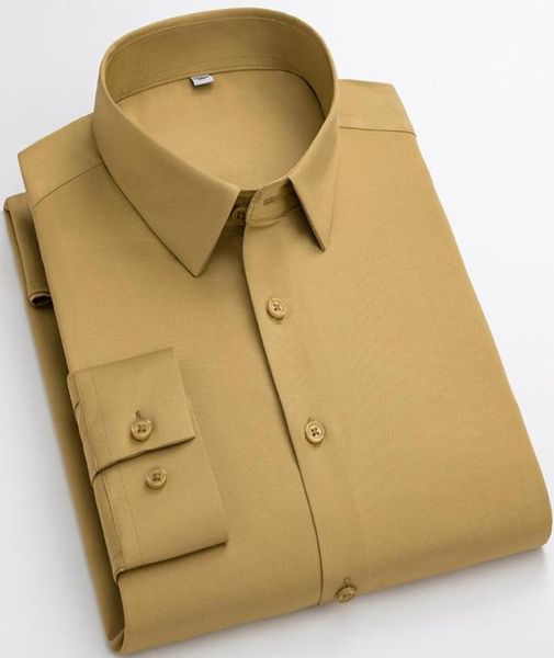 

men039s dress shirts s6xl no ironing men shirt long sleeve trace soft cozy pocketless formal regular fit office c9655673, White;black