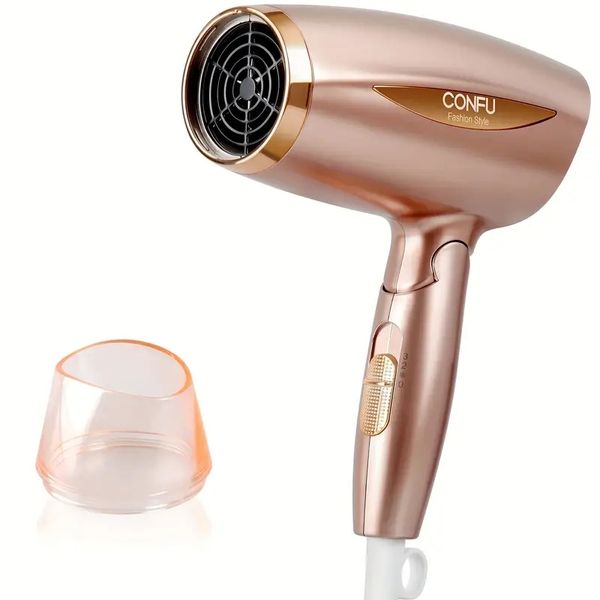 

confu 1600w portable folding hair dryer - lightweight & compact for family travel