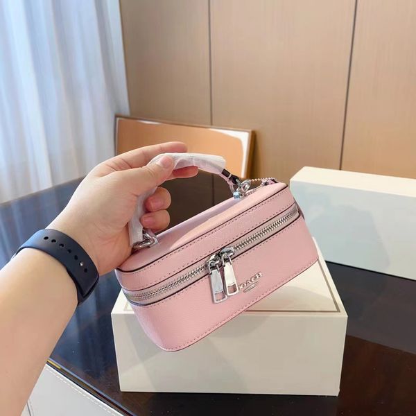 

mini handle luxury trunk box designer bags crossbody shoulder handbags mekeup bags strap women totes men toiletry clutch bags lady vanity lu