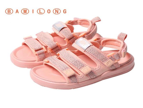 

summer breathable nonslip boys shoes kids genuine leather sandals girls comfortable child school beach shoes k506747905, Black;red