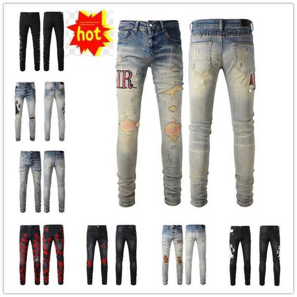 

biker 2023 jean new clothing arrivals amirly pants mens trousers luxury coolguy designer denim man jeans holes wtz3, Blue