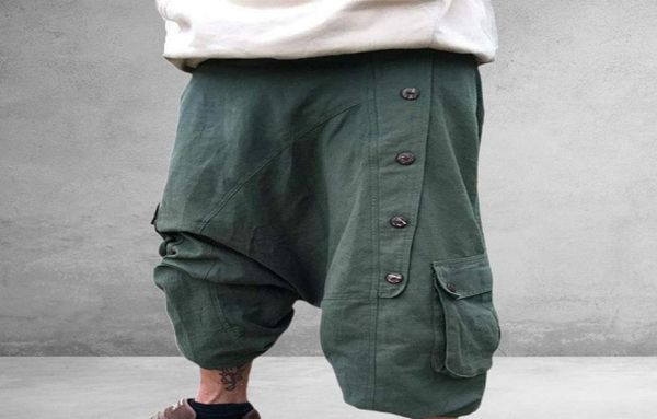 

heflashor men039s green harem pants bloomers vintage loose pants meditation outdoor men hip hop wide leg trousers pantalon homb8957753, Black
