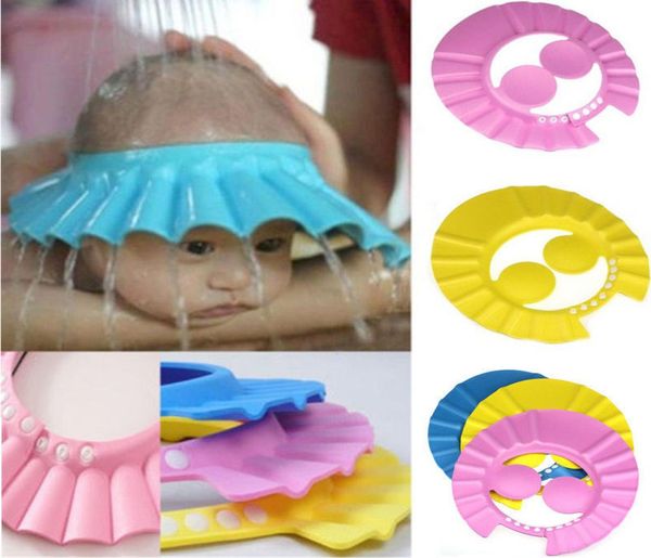 

baby girls boys shower caps infant toddler adjustable waterproof ear protection kids shower hats c14572238205