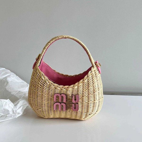 

ladies fresh for designer 2023 summer muimui bags cute bamboo basket bag straw woven handbag