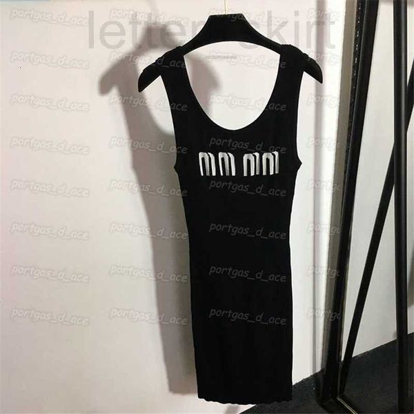 

plus size dresses designer women vest dress knit sleeveless tank spring summer street style 3 colors tji7, Black