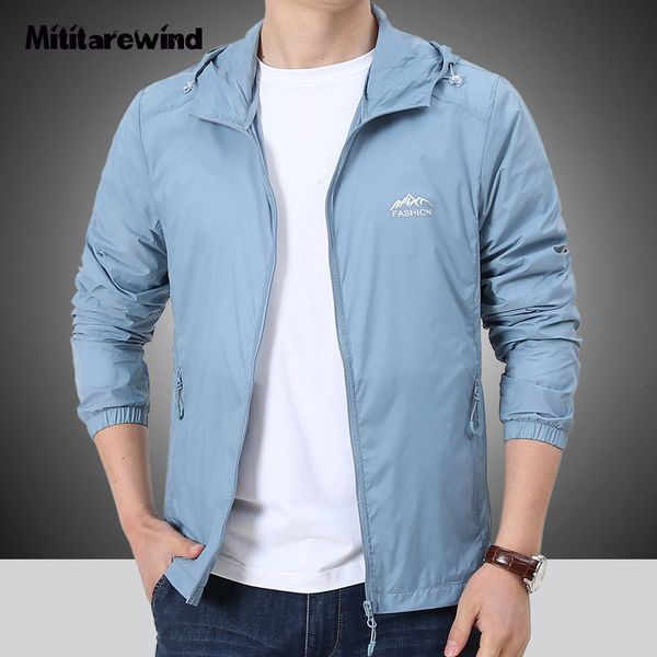 

men's jackets summer thin jacket men fashion hooded collar waterproof sun protection outdoor hiking climbing coat size m 4xl 230809, Black;brown