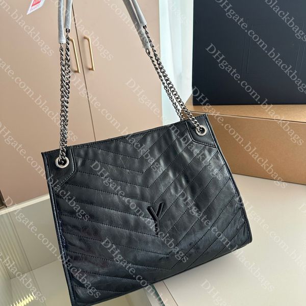 

luxury niki shopping bag designer shoulder bag chain handbag fashion casual tote bag solid leather professional business bag