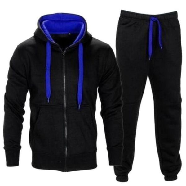 

laamei 2pcsetmen tracksuits hip suit men039s gyms set zipper hood jacket sweat pant jumper sweatshirt hoodies suit68051498626887, Gray