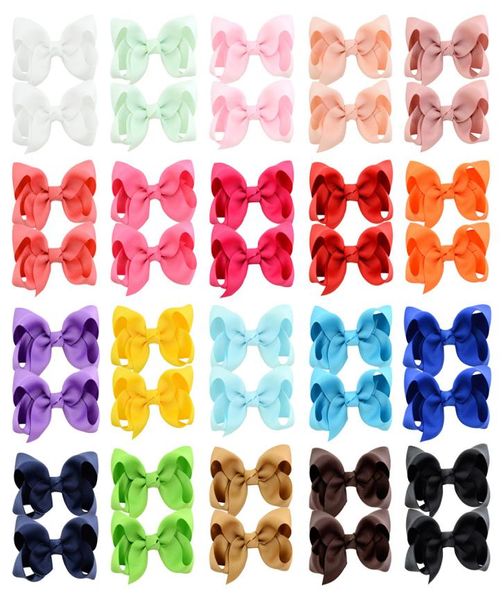 

hair bows hairpins korean 3 inch grosgrain ribbon hairbows baby girl accessories with clip boutique ties  colors3655016, Slivery;white