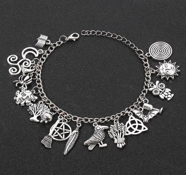

charm bracelets halloween bracelet rich pendantl star moon horror spider magic broom punk christmas women039s jewelry5175235, Golden;silver
